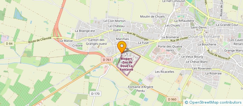 localisation de l'entreprise BIOPARC DOUE LA FONTAINE à DOUE-EN-ANJOU
