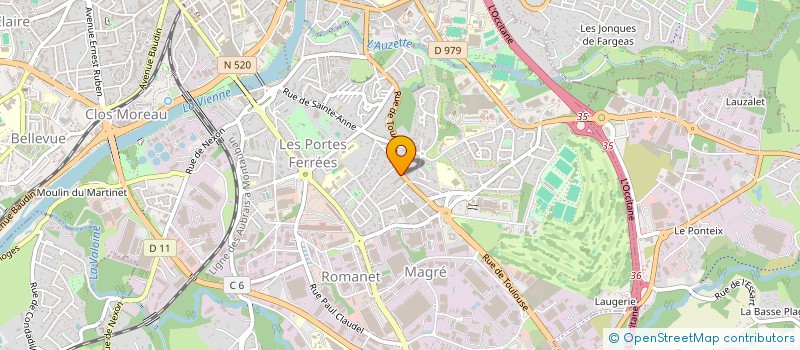 localisation de l'entreprise BISMUTH à LIMOGES