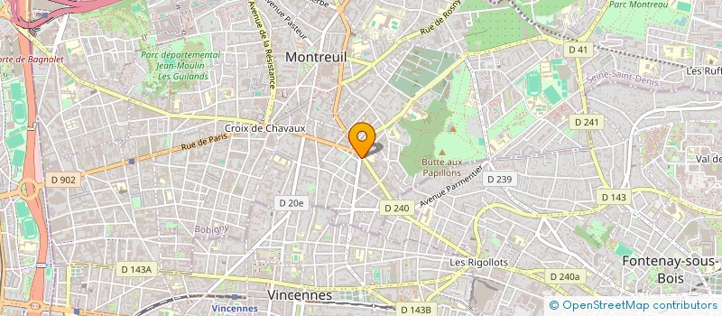 localisation de l'entreprise BISTROT 82 à MONTREUIL