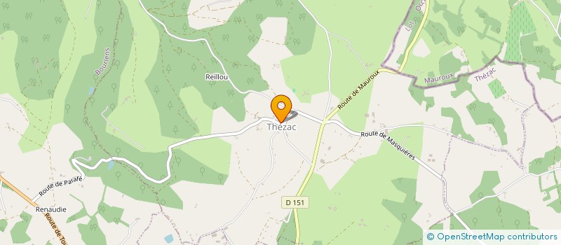 localisation de l'entreprise BISTROT ASSOCIATIF DE THEZAC (BAT)  THEZAC