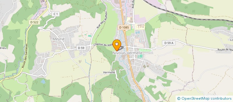 localisation de l'entreprise BJ AUTOS  NIVOLAS-VERMELLE