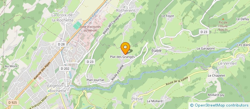 localisation de l'entreprise BJ CHARPENTE à VALGELON-LA ROCHETTE