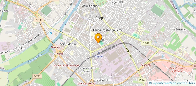 localisation de l'entreprise BJ SPORTS à COGNAC