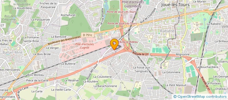 localisation de l'entreprise BJ3G à JOUE-LES-TOURS