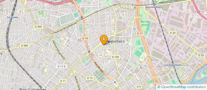 localisation de l'entreprise BKS TP à GENNEVILLIERS
