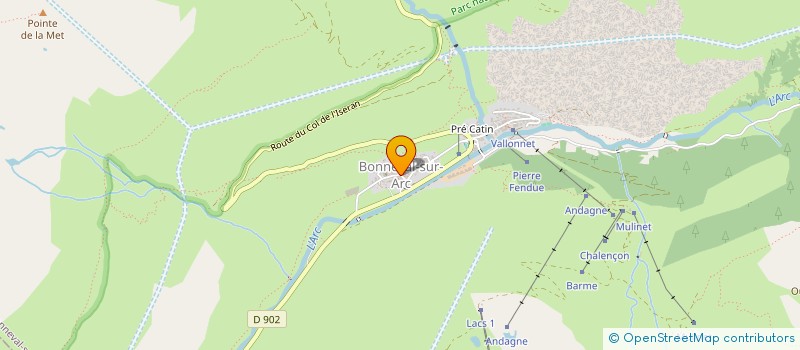 localisation de l'entreprise BLANC JULIEN  BONNEVAL-SUR-ARC