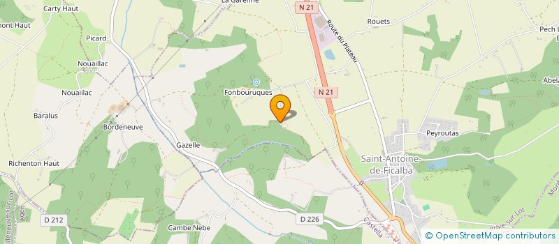 localisation de l'entreprise BLANCHE 47  SAINT ANTOINE DE FICALBA