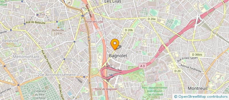 localisation de l'entreprise BLANCHET ET CIE à BAGNOLET