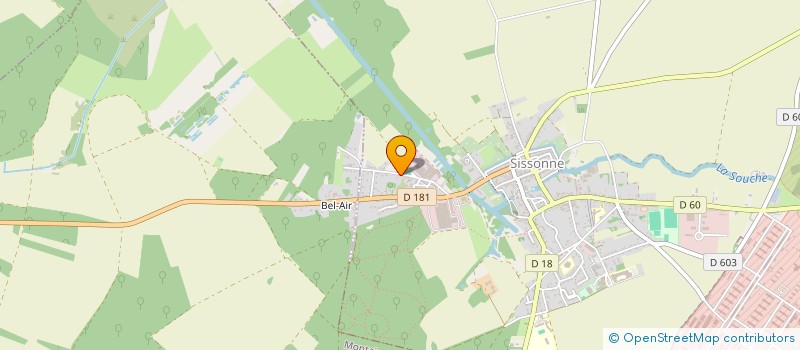 localisation de l'entreprise BLANCHISSERIE INDUSTRIELLE DU MARAIS à SISSONNE