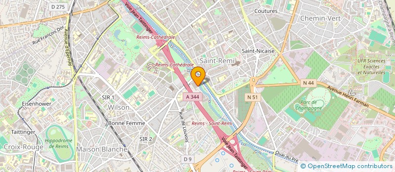 localisation de l'entreprise BLANCHISSERIE LEMOINE à REIMS