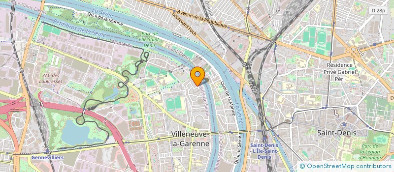 localisation de l'entreprise BLEND.  VILLENEUVE-LA-GARENNE