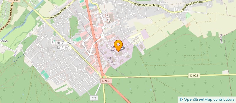 localisation de l'entreprise BLOIS CLUB AVENIR CYCLISME 41  SAINT GERVAIS LA FORET