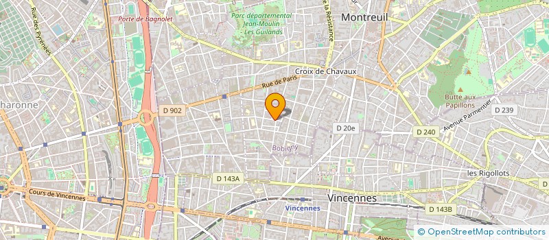 localisation de l'entreprise BLUE BIRD SERRURERIE à MONTREUIL