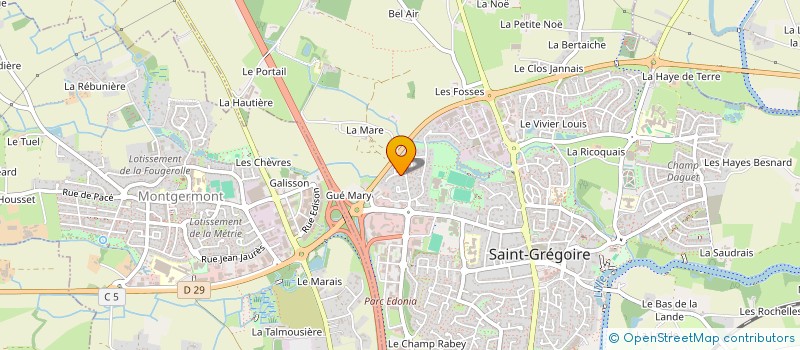 localisation de l'entreprise BLUE MOON  SAINT-GREGOIRE