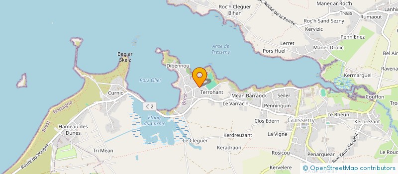 localisation de l'entreprise BLUE SKY  PLOUGUERNEAU