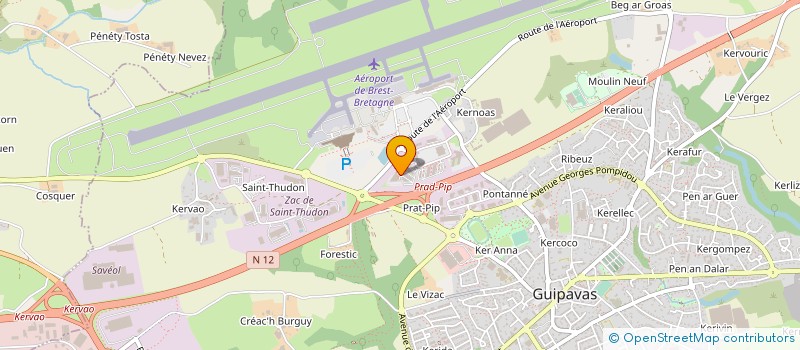 localisation de l'entreprise BLUECOM à GUIPAVAS