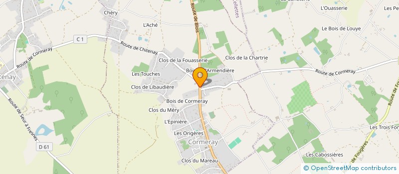 localisation de l'entreprise BM CHARPENTE COUVERTURE  CORMERAY