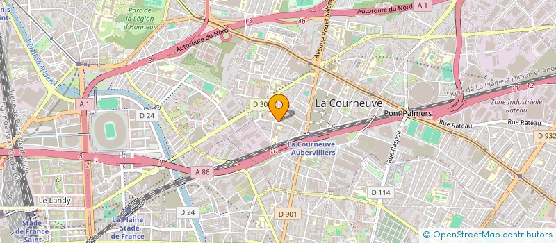 localisation de l'entreprise BM EXUTOIRE à LA COURNEUVE