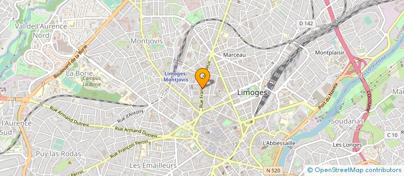 localisation de l'entreprise BM RESEAUX à LIMOGES