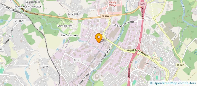 localisation de l'entreprise BNA TRANSPORTS à LIMOGES