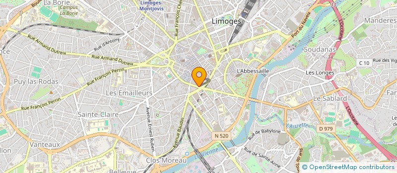 localisation de l'entreprise BOBILLOT 34 à LIMOGES
