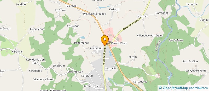 localisation de l'entreprise BOD KELENN POUR LE BRETON ET SON ENSEIGNEMENT AU PAYS DU ROI MORVAN  LE FAOUET