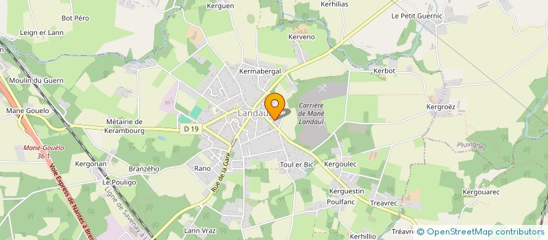 localisation de l'entreprise BODIGUET TRANSPORT ET CONVOYAGE BZH  LANDAUL