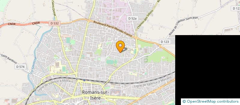 localisation de l'entreprise BODOIN INCENDIE SECURITE à ROMANS-SUR-ISERE
