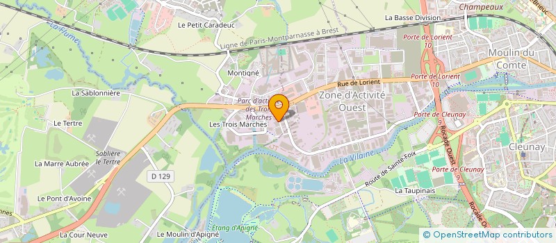 localisation de l'entreprise BOIS CENTER RENNES à VEZIN-LE-COQUET