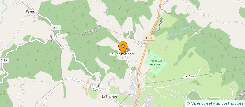 localisation de l'entreprise BOIS DE COFFINHAL à MONTSALVY