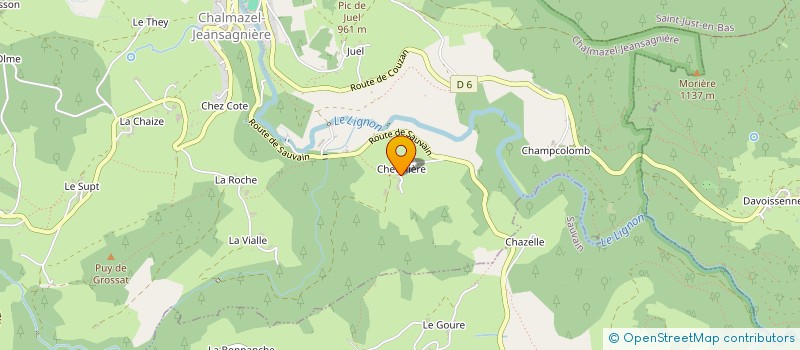 localisation de l'entreprise BOIS DU HAUT FOREZ  CHALMAZEL-JEANSAGNIERE
