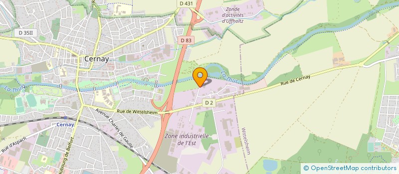 localisation de l'entreprise BOIS ENERGIES ALSACE  CERNAY