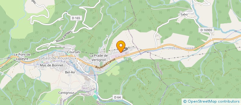 localisation de l'entreprise BOIS & ENVIE à LABASTIDE-ROUAIROUX