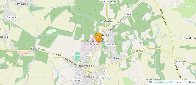 localisation de l'entreprise BOIS ET DECOR à CLOHARS-CARNOET