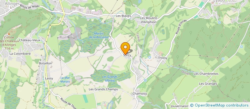 localisation de l'entreprise BOIS ET NATURE à ORCIER