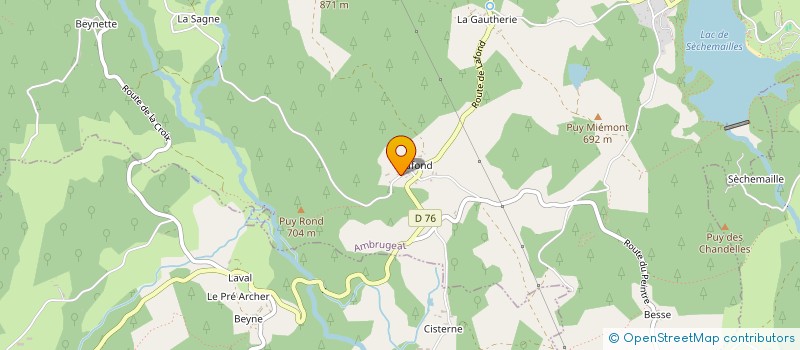 localisation de l'entreprise BOIS LA GAUTHERIE  AMBRUGEAT