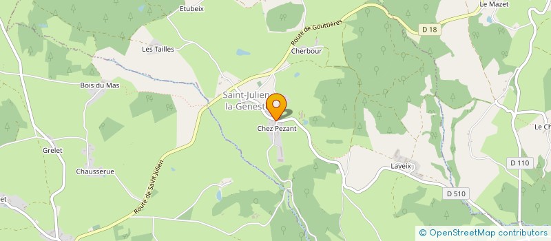 localisation de l'entreprise BOIS SCIAGE COMBEMOREL  SAINT-JULIEN-LA-GENESTE