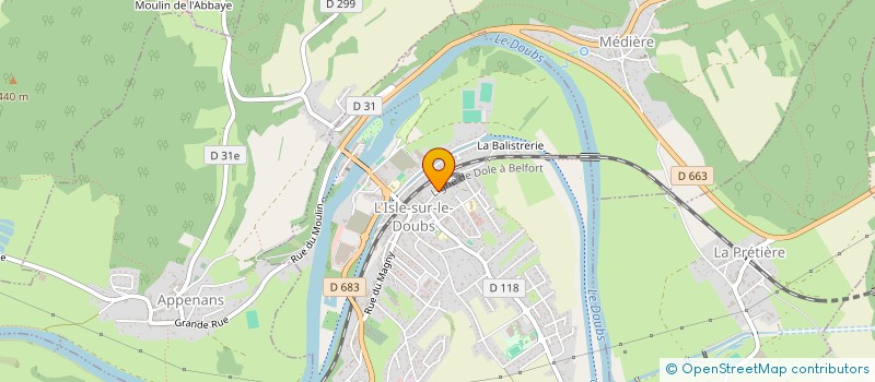 localisation de l'entreprise BOLMONT  L'ISLE-SUR-LE-DOUBS