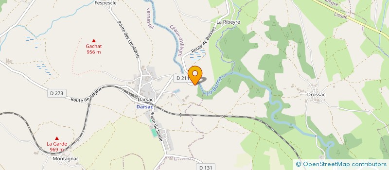 localisation de l'entreprise BONGIRAUD FRERES FORET  VERNASSAL