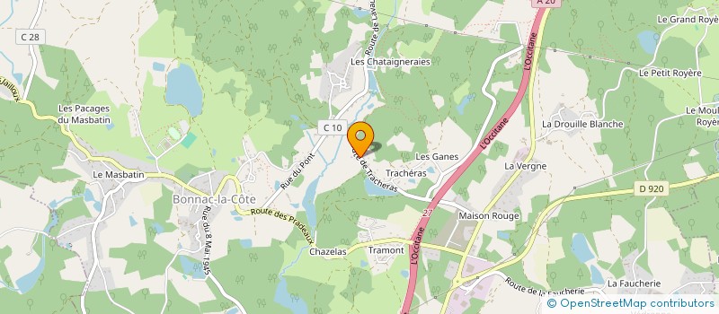 localisation de l'entreprise BONNAC ATHLETISME CLUB à BONNAC-LA-COTE