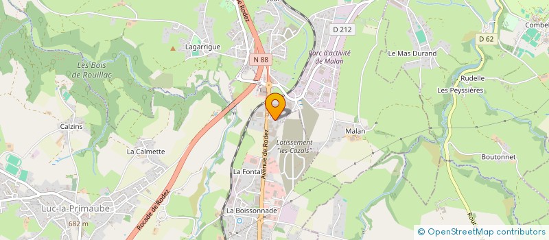 localisation de l'entreprise BONNAFE COMPTOIR AVEYRONNAIS DU PNEUMATIQUE  LUC-LA-PRIMAUBE