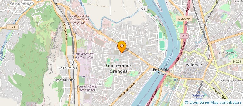 localisation de l'entreprise BONNETERIE CEVENOLE  GUILHERAND-GRANGES