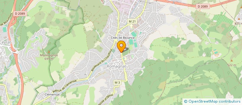 localisation de l'entreprise BONY ORTHOPEDIE à ROMAGNAT