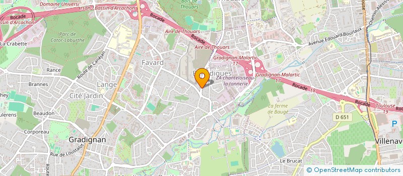 localisation de l'entreprise BORDEAUX RUGBY CLUB  GRADIGNAN