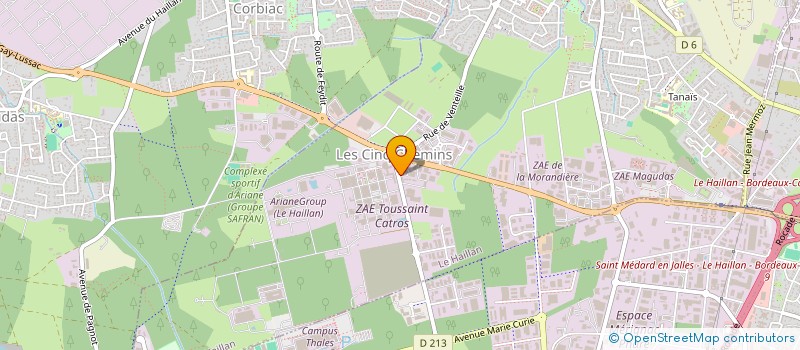 localisation de l'entreprise BORDEAUX VENTILATION SERVICE à LE HAILLAN