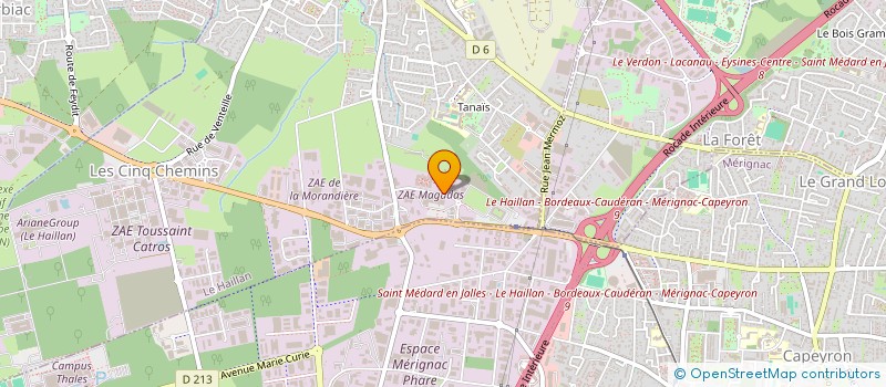 localisation de l'entreprise BORDELAISE INFORMATIQ PERIPHERIQ TESSI  LE HAILLAN