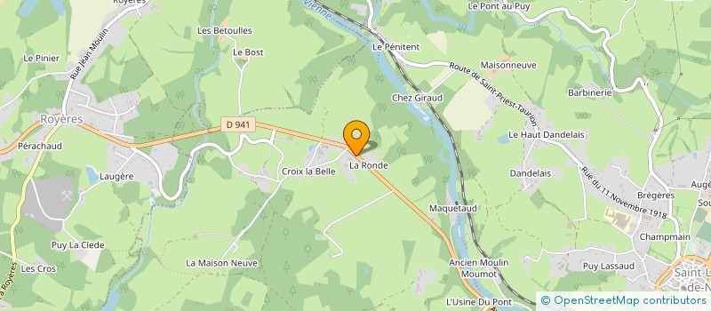 localisation de l'entreprise BORDERIE SERRURERIE METALLERIE  SAINT-LEONARD-DE-NOBLAT