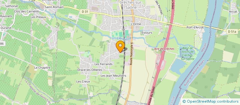 localisation de l'entreprise BORGEOT ET FILS à CRECHES-SUR-SAONE