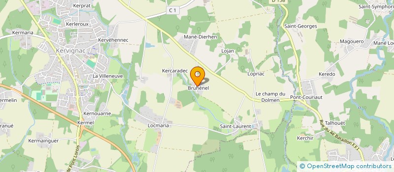 localisation de l'entreprise BORGNIC COUVERTURE DEPANNAGE  KERVIGNAC