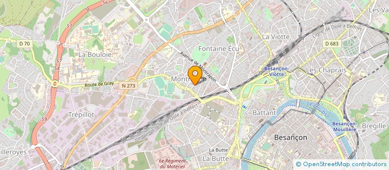 localisation de l'entreprise BOSSANNE IMPRIMEUR à BESANCON